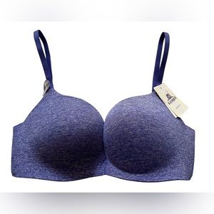 b.tempt’d by Wacoal B.Splendid Wire Free Push Up Bra 32D Blue Style 952255 New
